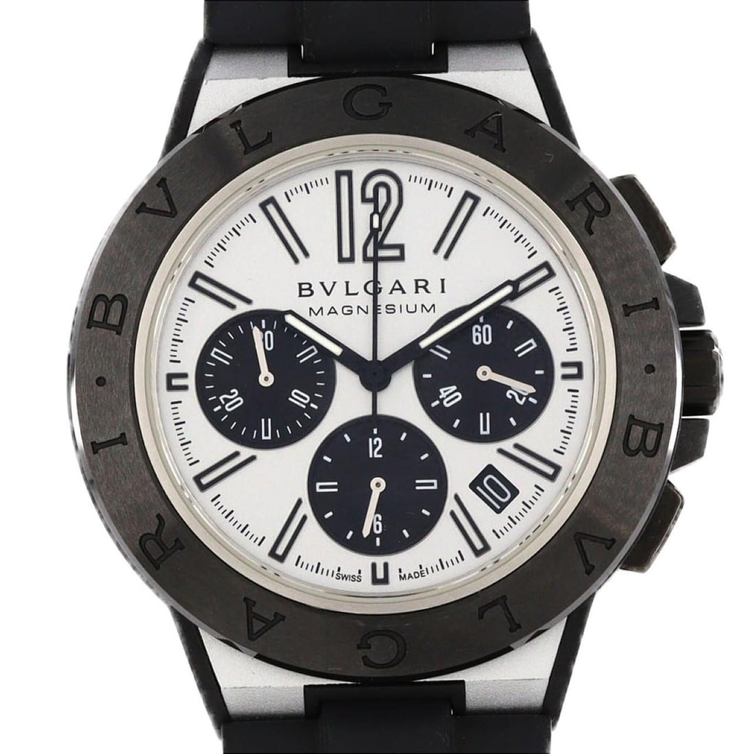 Bulgari Diagono Magnesium Chrono DG42SMCCH DG42WSMCVDCH & Peek Automatic Watch: --- Catalog ---Category: SizeCase Diameter: 42mm / 1.65''Category: DesignType: WristwatchGender: MenColor (Dial): Black, SilverMaterial (Band): RubberMaterial (Case): MagnesiumCategory: GeneralMPN: DG