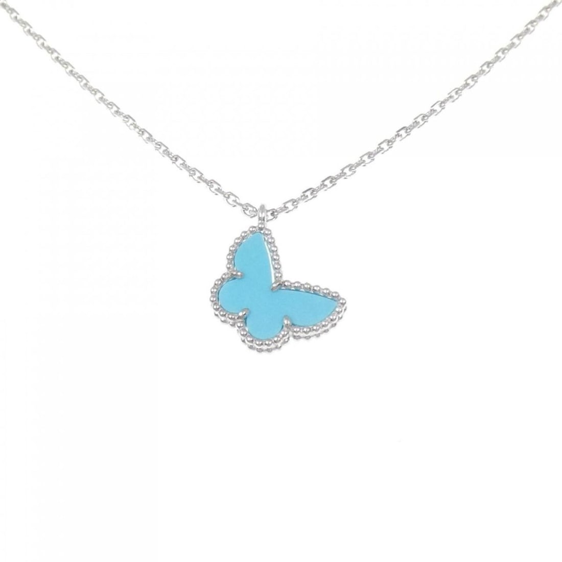 Van Cleef & Arpels Sweet Alhambra Necklace: --- Catalog ---Category: SizePendant Size: 12.9mm x 10.9mm / 0.5'' x 0.42''Neck Circumference: 38 cm - 40 cm / 14.96'' - 15.74''Category: DesignGender: WomenMaterial: White gold (18K)Necklace Type: Ne