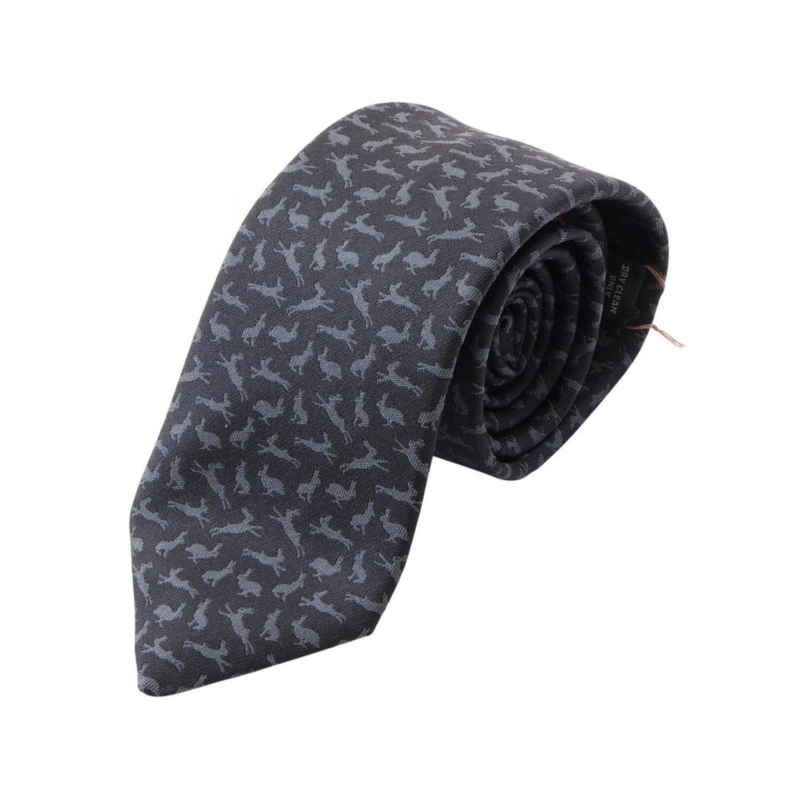 Hermes HERMES Rabbit Print Silk Tie for Men, Navy (1 of 19)