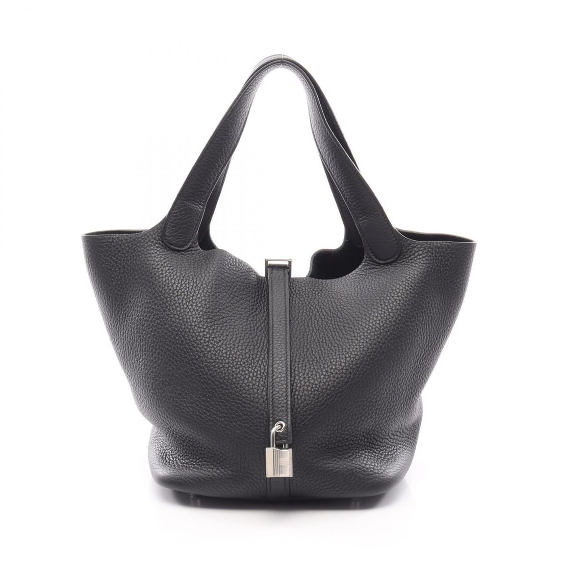 Hermes Picotin Lock MM Handbag, Leather, Taurillon Clemence Women's, Black: --- Catalog ---Category: SizeSize (HxWxD): 21cm x 22cm x 17cm / 8.26'' x 8.66'' x 6.69''Category: DesignType: HandbagColor: BlackGender: WomenMaterial: Taurillon clemence leather , Leather Hardware Co