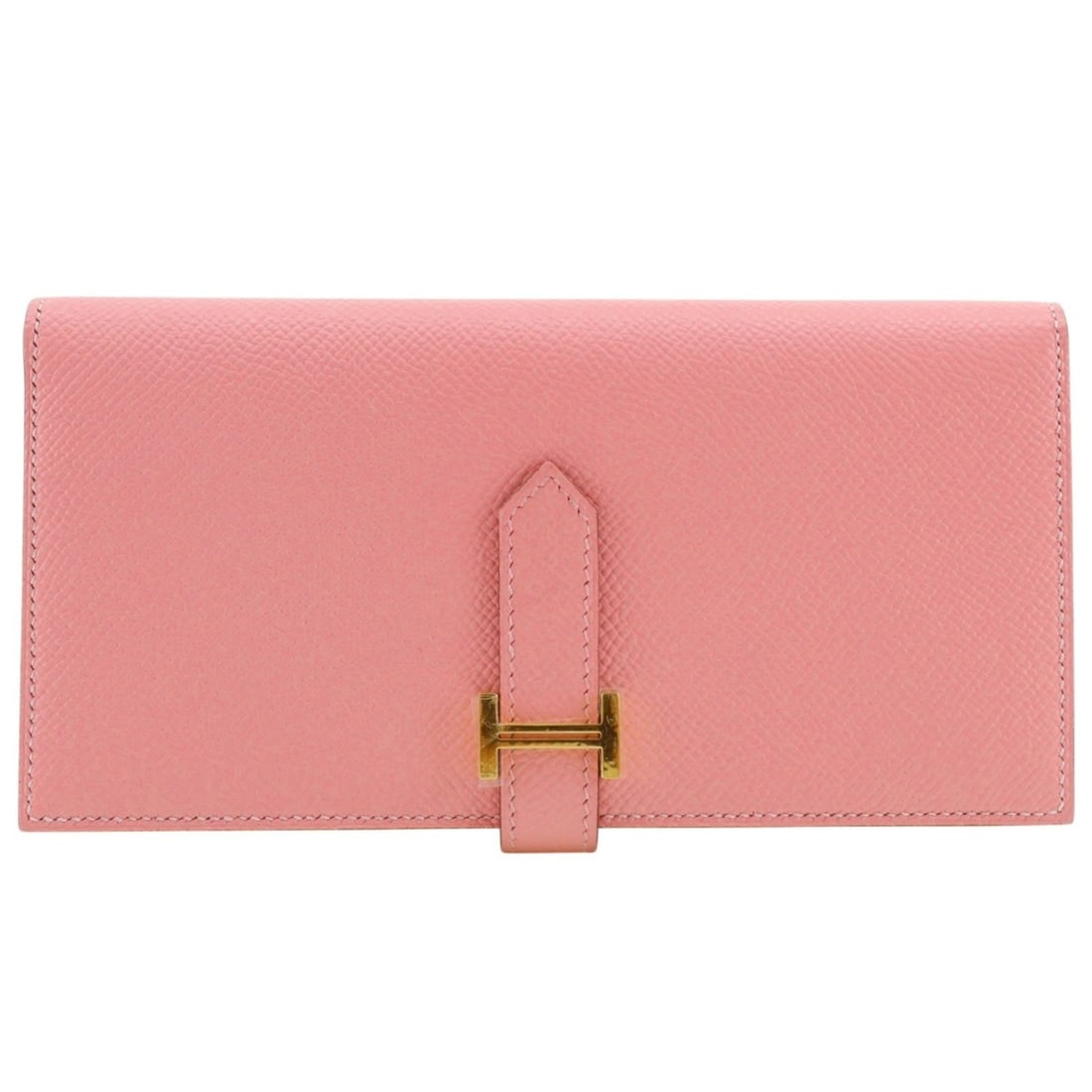 Hermes Bearn Soufflé Long Wallet, Veau Epsom Leather, Rose Confetti, 2015 Model, Pink, T-shaped: --- Catalog ---Category: SizeWeight: 120g / 4.23oz.Size (HxWxD): 9cm x 17.5cm x 2cm / 3.54'' x 6.88'' x 0.78''Category: DesignType: Long wallet (bi-fold)Color: Pink, Rose confettiGender: WomenMaterial