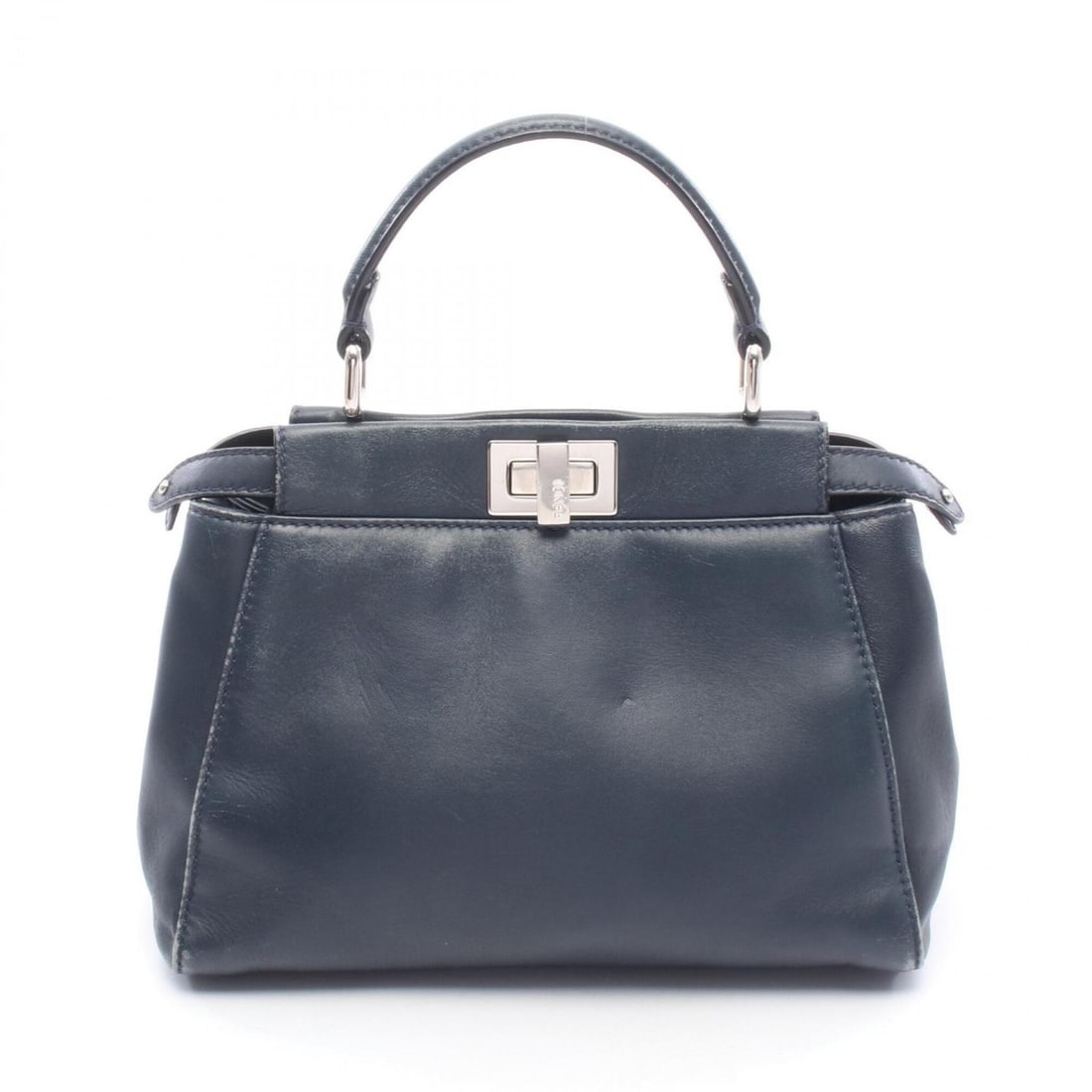 Fendi Mini Peekaboo Handbag, Leather, Women's, Navy Blue, 8BN244: --- Catalog ---Category: SizeSize (HxWxD): 18cm x 23cm x 11cm / 7.08'' x 9.05'' x 4.33''Category: DesignType: HandbagColor: NavyGender: WomenMaterial: Leather Category: GeneralMPN: 8BN244Brand: Fendi-