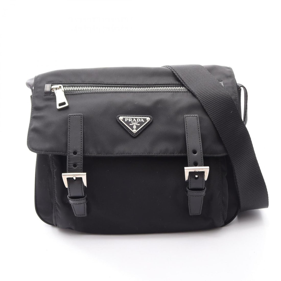 Prada TESSUTO Shoulder Bag/Handbag, Nylon and Leather, Women's, Black: --- Catalog ---Category: SizeSize (HxWxD): 22cm x 27cm x 12cm / 8.66'' x 10.62'' x 4.72''Category: DesignType: Handbag, Shoulder bagColor: BlackGender: WomenMaterial: Nylon , Leather Category: General