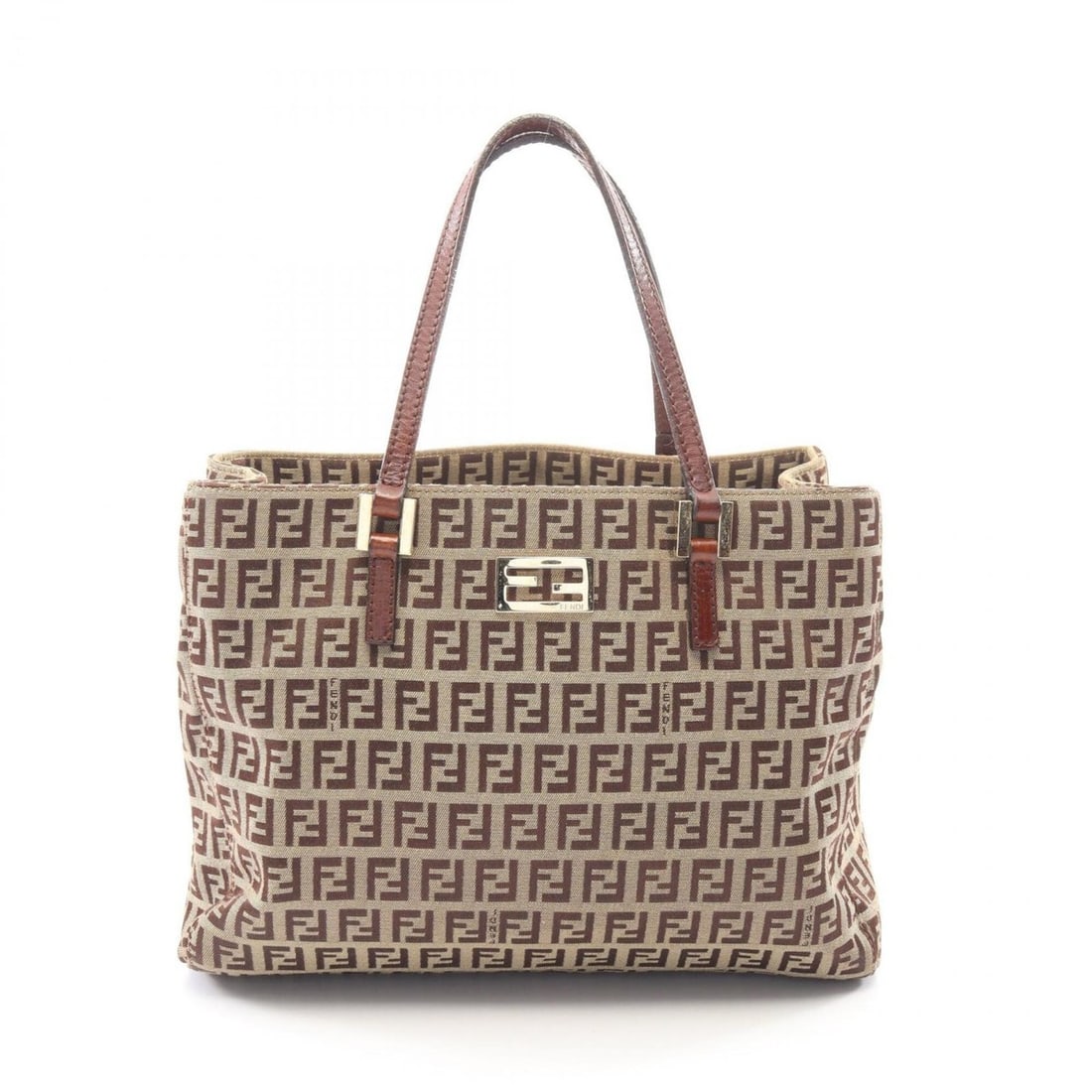 Fendi Zucchino Tote Bag Handbag, Canvas and Leather, Women's, Beige/Brown, 8BH132: --- Catalog ---Category: SizeSize (HxWxD): 21cm x 27cm x 8cm / 8.26'' x 10.62'' x 3.14''Category: DesignType: Handbag, Tote bagColor: Beige, BrownGender: WomenMaterial: Canvas , Leather Category: Gene