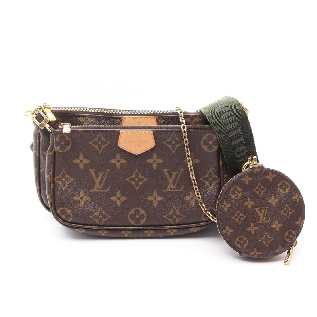 Louis Vuitton Multi Pochette Accessoires Shoulder Bag/Handbag, Coated Canvas and Leather, Monogram: --- Catalog ---Category: SizeSize (HxWxD): 13cm x 24cm x 4cm / 5.11'' x 9.44'' x 1.57''Category: DesignType: Handbag, Shoulder bagColor: Brown, Khaki, MonogramGender: WomenMaterial: Coated canvas , Le