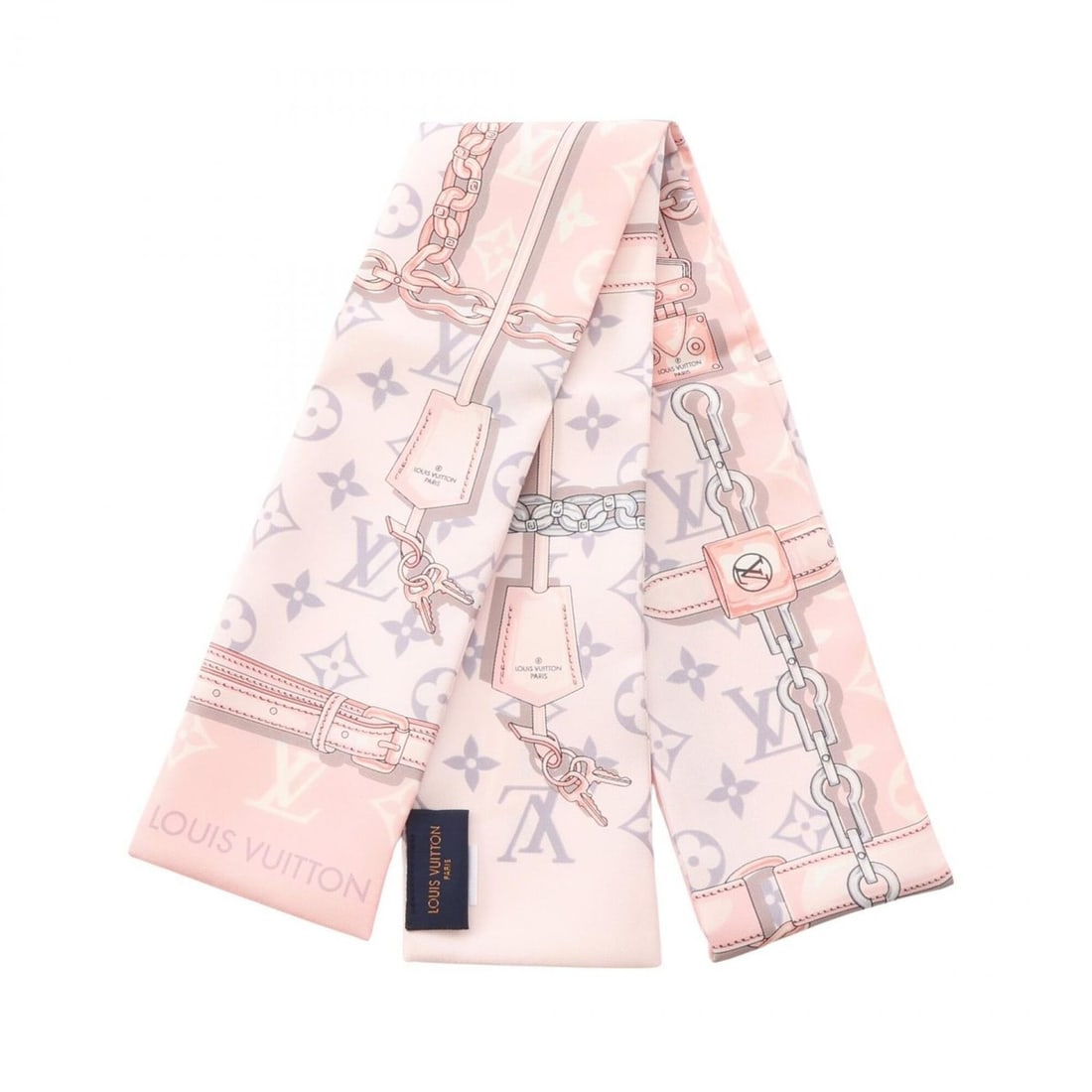 Louis Vuitton Bandeau Monogram Confidential Rose Clair Ribbon Scarf/Muffler, Silk, Women's,: --- Catalog ---Category: SizeSize (LxW): 1.18m x 8.5cm / 46.45'' x 3.34''Category: DesignType: ScarfColor: Multi-color, PinkGender: WomenMaterial: Silk Category: GeneralMPN: M70637Brand: Louis Vuitton