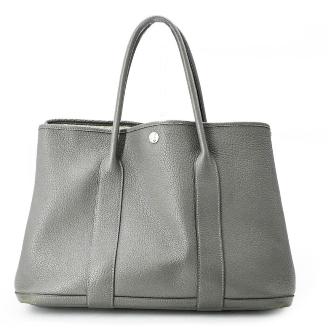 HERMES Garden 36 PM Handbag Tote Bag Leather Negonda Grimeyer Grey Women's: --- Catalog ---Category: SizeSize (HxWxD): 25.5cm x 36cm x 18cm / 10.03'' x 14.17'' x 7.08''Category: DesignType: Handbag, Tote bagColor: GrayGender: WomenMaterial: Negonda leather Category: GeneralBr