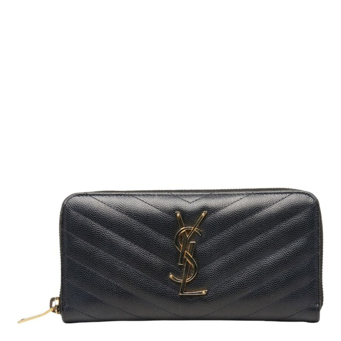 Saint Laurent Monogram YSL Logo Round Zip Long Wallet 358094 Black Leather Women's SAINT LAURENT: --- Catalog ---Category: SizeSize (HxWxD): 9.5cm x 19cm x 2cm / 3.74'' x 7.48'' x 0.78''Category: DesignType: Long wallet (bi-fold)Color: BlackGender: WomenClosure: ZipperMaterial: Leather Category: G