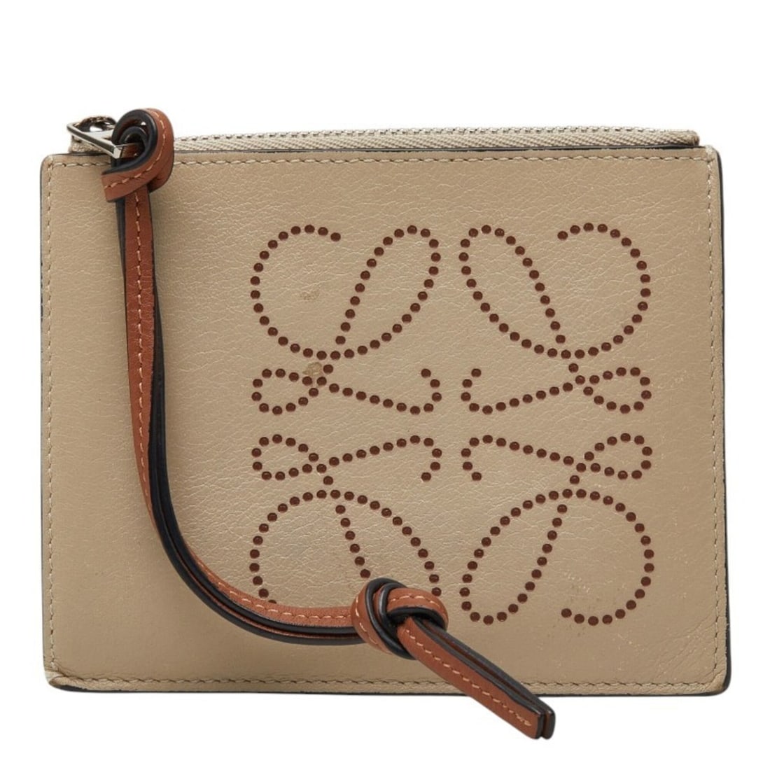 Loewe Anagram Wallet/Coin Purse/Card Case in Beige and Brown Leather for Women: --- Catalog ---Category: DesignType: Business card caseColor: Beige brownGender: WomenClosure: OpenMaterial: Leather Category: GeneralBrand: LoeweCategory: Physical PropertiesSize (HxWxD): 9.5cm x 12c