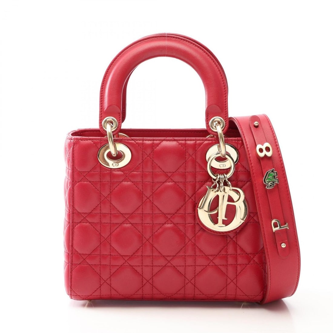 Christian Dior Dior LADY DIOR MY ABCDIOR Cannage 2-Way Handbag, Leather, Women's, Red: --- Catalog ---Category: SizeSize (HxWxD): 17cm x 20cm x 8cm / 6.69'' x 7.87'' x 3.14''Category: DesignType: HandbagColor: Red colorGender: WomenMaterial: Leather Category: GeneralBrand: Christian Dio