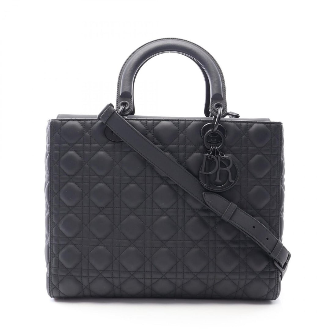 Christian Dior Dior Lady Large Cannage Matte 2-Way Handbag, Leather, Women's, Black: --- Catalog ---Category: SizeSize (HxWxD): 25cm x 32cm x 12cm / 9.84'' x 12.59'' x 4.72''Category: DesignType: HandbagColor: BlackGender: WomenMaterial: Leather Category: GeneralBrand: Christian Dior-