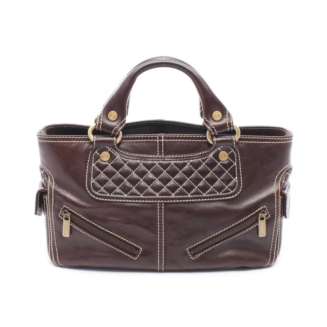 Celine Boogie Bag Handbag, Leather, Women's, Brown: --- Catalog ---Category: SizeSize (HxWxD): 20cm x 32cm x 13cm / 7.87'' x 12.59'' x 5.11''Category: DesignType: HandbagColor: BrownGender: WomenMaterial: Leather Category: GeneralBrand: Celine--- Item 