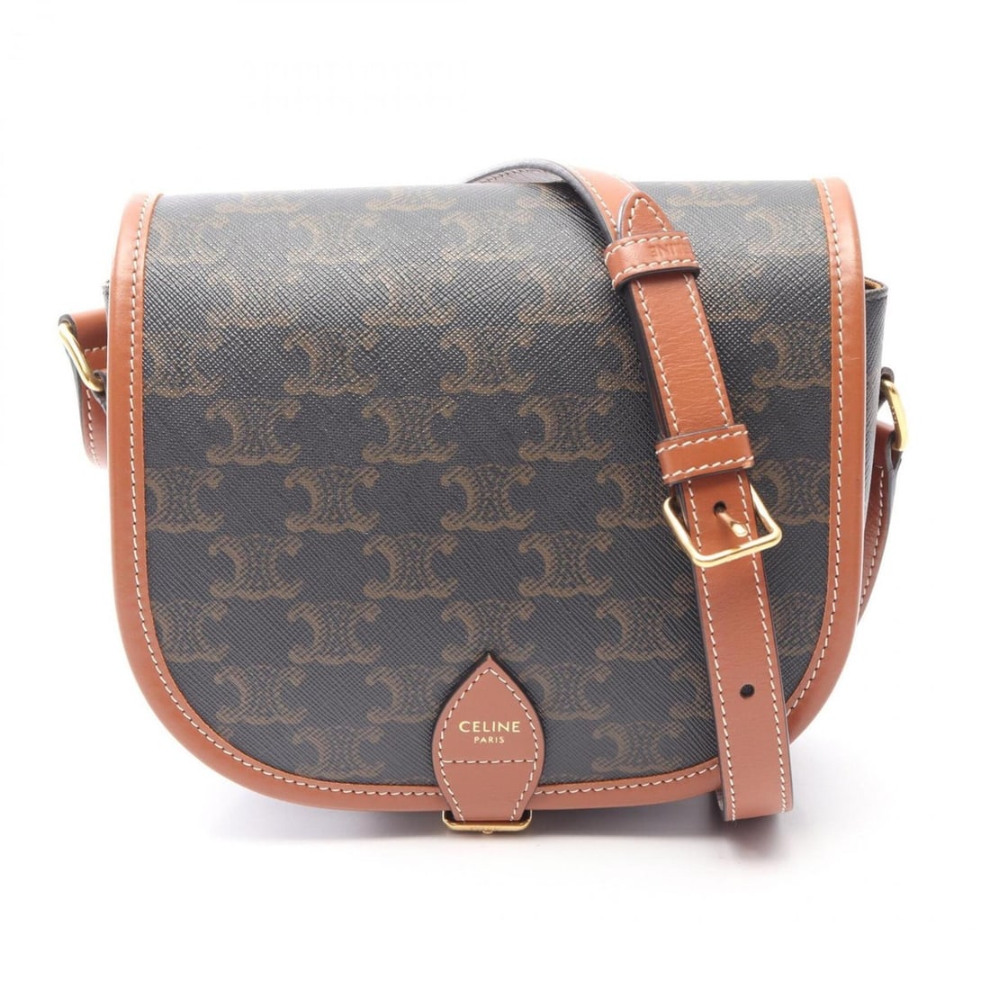 Celine Folco Medium Bag Triomphe Shoulder Handbag Coated Canvas Leather Women's Black/Brown: --- Catalog ---Category: SizeSize (HxWxD): 16cm x 18.5cm x 7cm / 6.29'' x 7.28'' x 2.75''Category: DesignType: Handbag, Shoulder bagColor: Black, BrownGender: WomenMaterial: Coated canvas , Leather Ca