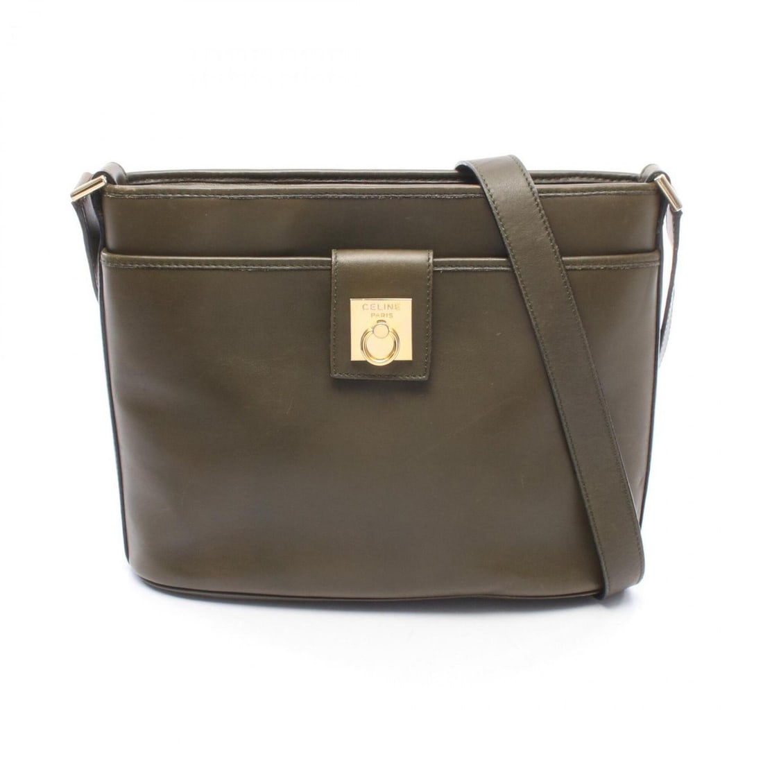 Celine Gancini Shoulder Bag/Handbag, Leather, Women's, Khaki: --- Catalog ---Category: SizeSize (HxWxD): 21cm x 28cm x 9cm / 8.26'' x 11.02'' x 3.54''Category: DesignType: Handbag, Shoulder bagColor: KhakiGender: WomenMaterial: Leather Category: GeneralBrand: Ce