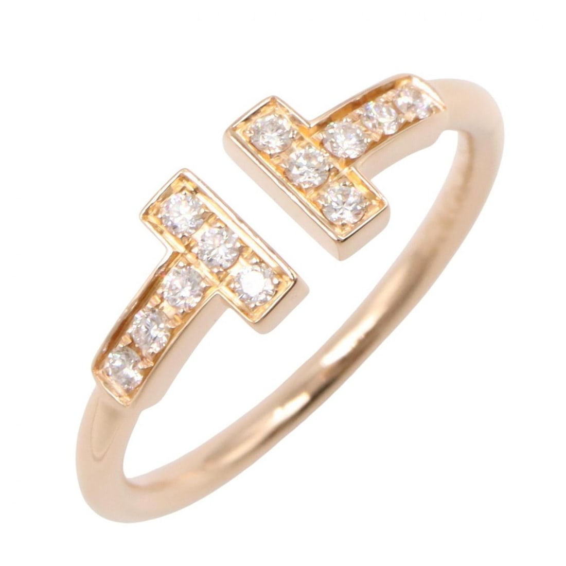 Tiffany & Co. T Wire Diamond Ring - Ring/Finger Jewelry 18KPG (Pink Gold) Women's Gold Tone Clear: --- Catalog ---Category: SizeJP Size: 10US Size: 5.5Category: DesignType: Band ringColor: Clear, GoldGender: WomenMaterial: Pink gold (18K)Category: GeneralBrand: Tiffany--- Item List ---Section: Cond
