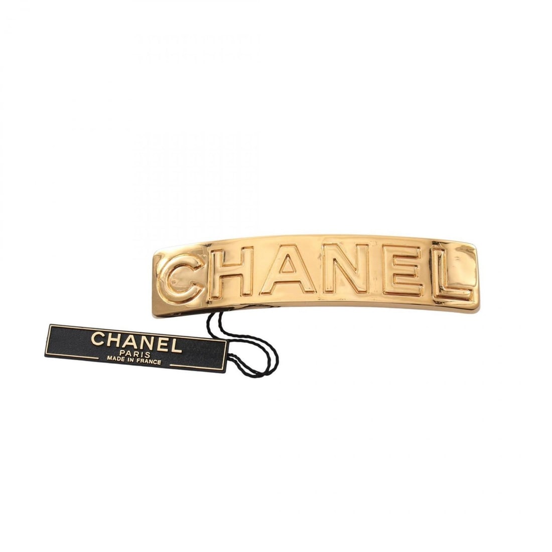 Chanel logo barrette accessory, gold plated (GP), women's, tone.: --- Catalog ---Category: SizeSize (LxW): 2.1cm x 9.19cm / 0.82'' x 3.62''Category: DesignType: BarretteColor: GoldGender: WomenMaterial: Gold platingCategory: GeneralBrand: Chanel--- Item List ---Sect
