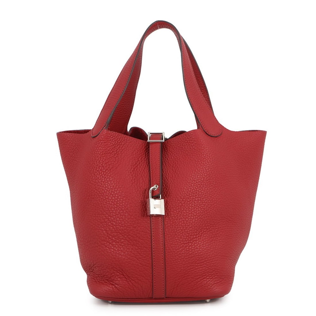 Hermes Picotin Lock MM Handbag, Rouge Casaque, Taurillon Clemence Leather, C Stamp. Lock, Picotin,: --- Catalog ---Category: SizeWeight: 630g / 1.38lb.Size (HxWxD): 22cm x 22cm x 17cm / 8.66'' x 8.66'' x 6.69''Category: DesignType: HandbagColor: Rouge casaqueGender: WomenMaterial: Taurillon clemence