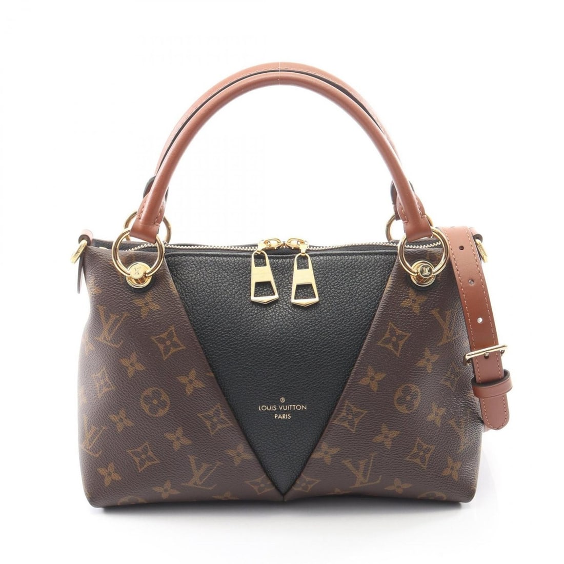 Louis Vuitton V Tote BB Monogram 2-Way Handbag, Coated Canvas Leather, Women's, Brown/Black, M43976: --- Catalog ---Category: SizeSize (HxWxD): 18cm x 26cm x 10cm / 7.08'' x 10.23'' x 3.93''Category: DesignType: HandbagColor: Black, Brown, MonogramGender: WomenMaterial: Monogram Category: GeneralMPN: