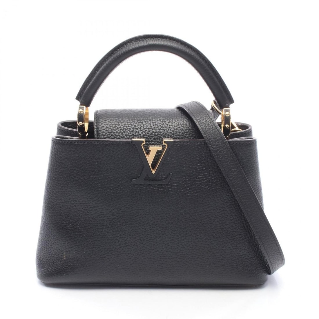 Louis Vuitton Capucines BB Noir 2-Way Handbag, Leather, Women's, Black, M94755 (1 of 6)