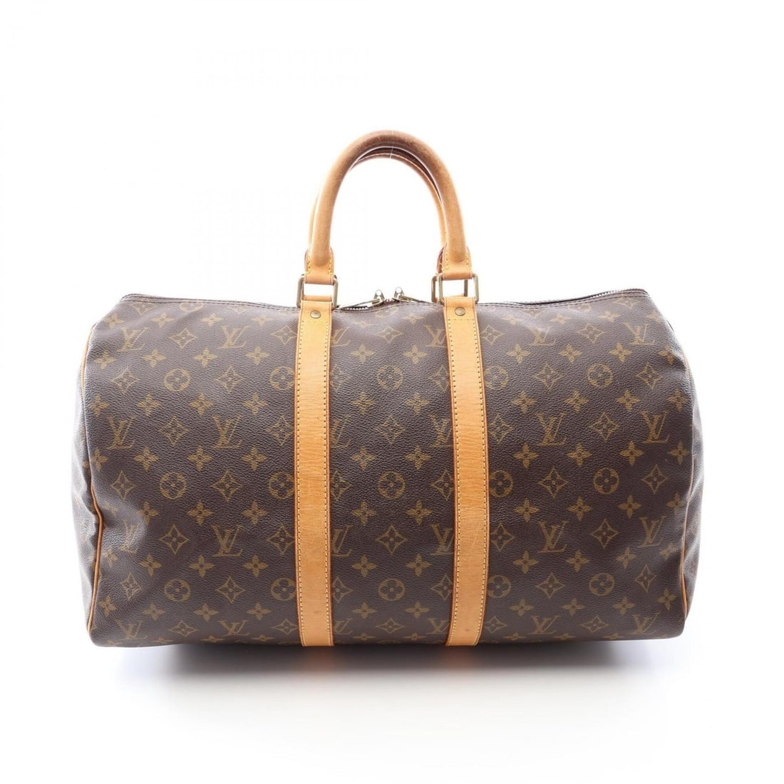 Louis Vuitton Keepall 45 Monogram Boston Bag Handbag, Coated Canvas Leather, Men's/Women's, Brown,: --- Catalog ---Category: SizeSize (HxWxD): 26cm x 46cm x 20cm / 10.23'' x 18.11'' x 7.87''Category: DesignType: Boston bag, HandbagColor: BrownGender: Men,WomenMaterial: Coated canvas , Leather Catego