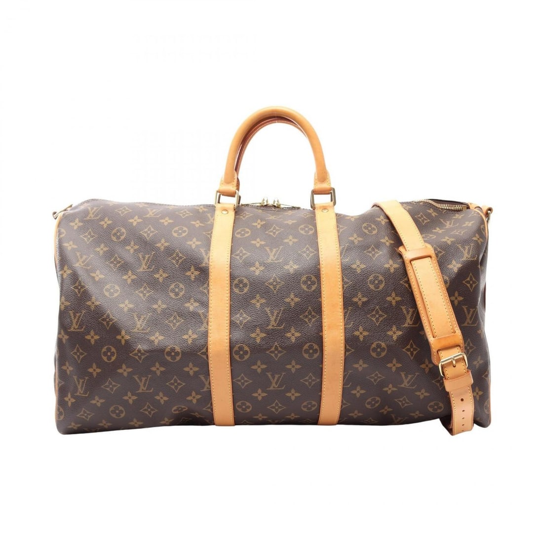 Louis Vuitton Keepall Bandoulière 55 Monogram 2-Way Boston Bag/Handbag, Coated Canvas and Leather,: --- Catalog ---Category: SizeSize (HxWxD): 30cm x 56cm x 25cm / 11.81'' x 22.04'' x 9.84''Category: DesignType: Boston bag, HandbagColor: BrownGender: Men,WomenMaterial: Coated canvas , Leather Catego