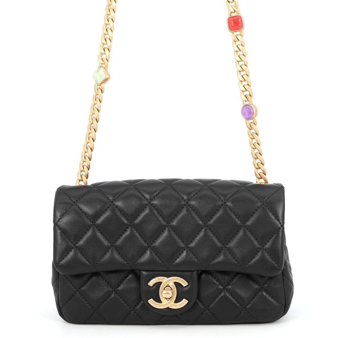Chanel Chain Shoulder Bag, Coco Mark, Mini Matelassé, Lambskin, AS2380, CHANEL, Black, Handbag,: --- Catalog ---Category: SizeWeight: 390g / 13.75oz.Size (HxWxD): 12cm x 19.5cm x 6.5cm / 4.72'' x 7.67'' x 2.55''Strap Length: 123cm / 48.42''Category: DesignType: Handbag, Shoulder bagColor: BlackGe