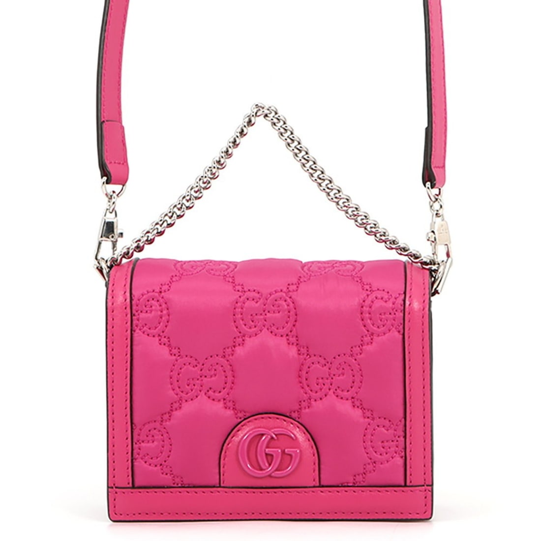 Gucci Shoulder Bag GG Matelassé Nylon Leather 723777 GUCCI Handbag: --- Catalog ---Category: SizeWeight: 250g / 8.81oz.Size (HxWxD): 10cm x 13cm x 4cm / 3.93'' x 5.11'' x 1.57''Strap Length: 106.5cm - 126.5cm / 41.92'' - 49.8''Category: DesignType: Handbag, Shoulder b