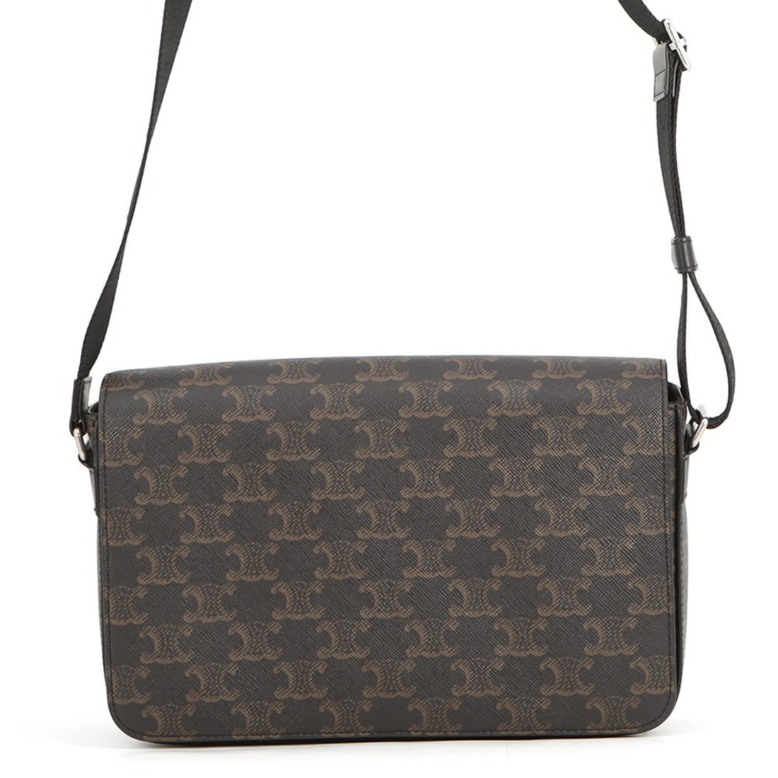 Celine Triomphe Flap Shoulder Bag, Leather, 111592ETH, Black, Handbag: --- Catalog ---Category: SizeWeight: 470g / 1.03lb.Size (HxWxD): 16cm x 24cm x 5cm / 6.29'' x 9.44'' x 1.96''Strap Length: 74cm - 136cm / 29.13'' - 53.54''Category: DesignType: Handbag, Shoulder bagCo