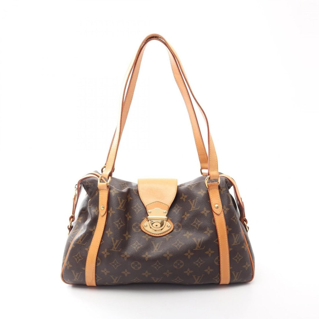 Louis Vuitton Streza PM Monogram Shoulder Bag/Handbag, Coated Canvas and Leather, Women's, Brown,: --- Catalog ---Category: SizeSize (HxWxD): 25cm x 39cm x 14cm / 9.84'' x 15.35'' x 5.51''Category: DesignType: Handbag, Shoulder bagColor: Brown, MonogramGender: WomenMaterial: Monogram Category: Gene
