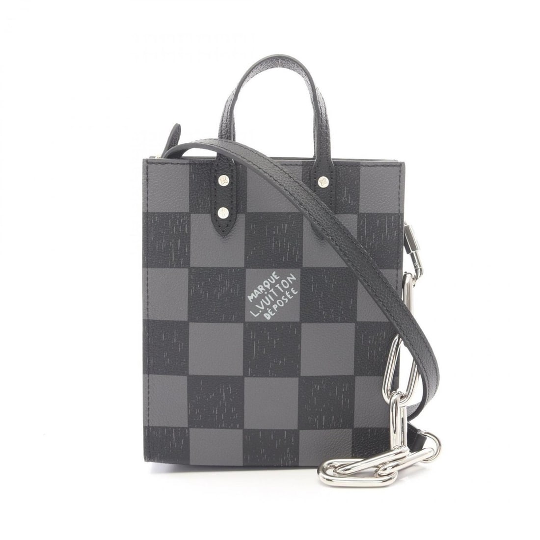 Louis Vuitton Sac Plat XS Damier Checkerboard Noir 2-Way Handbag Leather Men's Black N60479: --- Catalog ---Category: SizeSize (HxWxD): 19.5cm x 16cm x 5.5cm / 7.67'' x 6.29'' x 2.16''Category: DesignType: HandbagColor: Black, Damier Canvas, NoirGender: MenMaterial: Leather Category: GeneralM