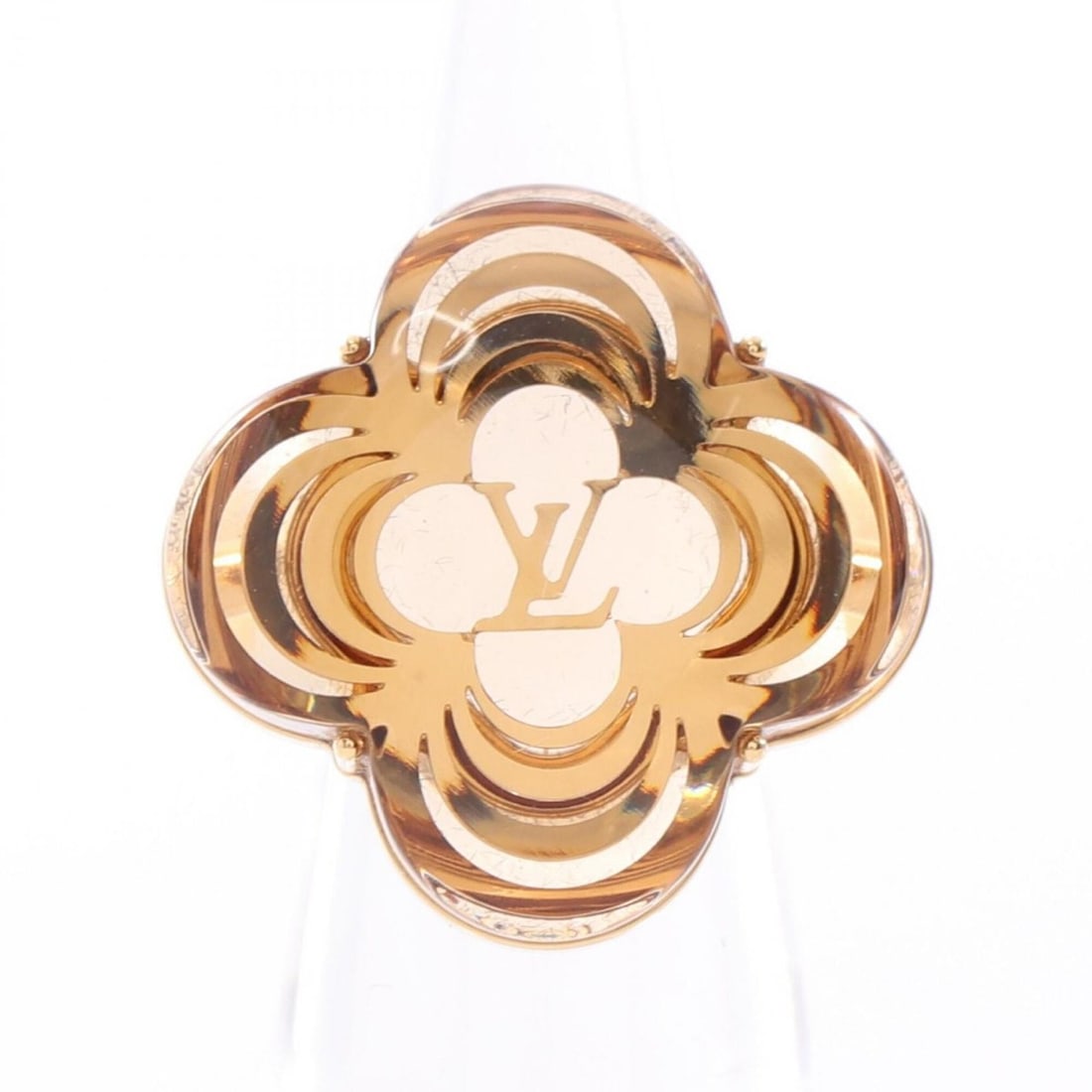 Louis Vuitton Bague à la Folie Monogram Flower Ring - Gold Plated Resin Jewelry Women's Gold/Brown: --- Catalog ---Category: SizeJP Size: 7US Size: 4Category: DesignType: Band ringColor: Brown, GoldGender: WomenMaterial: Gold plating, ResinCategory: GeneralMPN: M65620Brand: Louis Vuitton--- Item Lis
