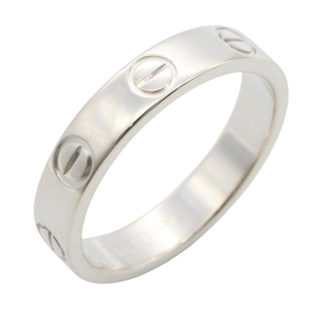 Cartier Mini Love Ring, 18K White Gold (18KWG), Silver Tone, B4085100 (Men's/Women's): --- Catalog ---Category: SizeJP Size: 8US Size: 4.5Category: DesignType: Band ringColor: SilverGender: Men,WomenMaterial: White gold (18K)Category: GeneralMPN: B4085100Brand: Cartier--- Item List ---S