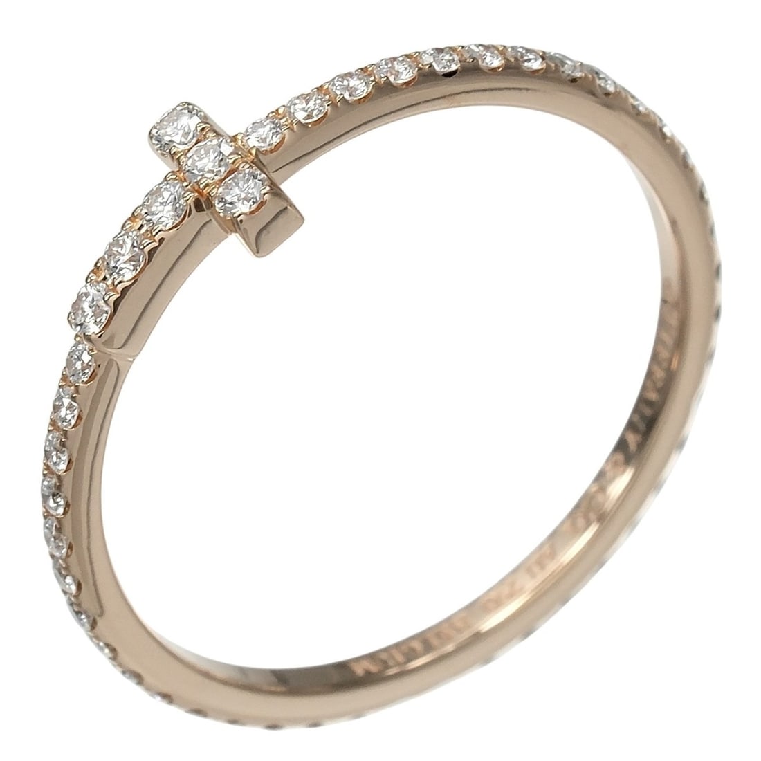 Tiffany & Co. T Wire Ring, Size 10, 18K Pink Gold, Diamond, Approx. 1.2g.: --- Catalog ---Category: SizeJP Size: 10US Size: 5.5Category: DesignType: Band ringColor: Pink goldGender: WomenMaterial: Pink gold (18K)Category: GeneralBrand: Tiffany--- Item List ---Section: Condit