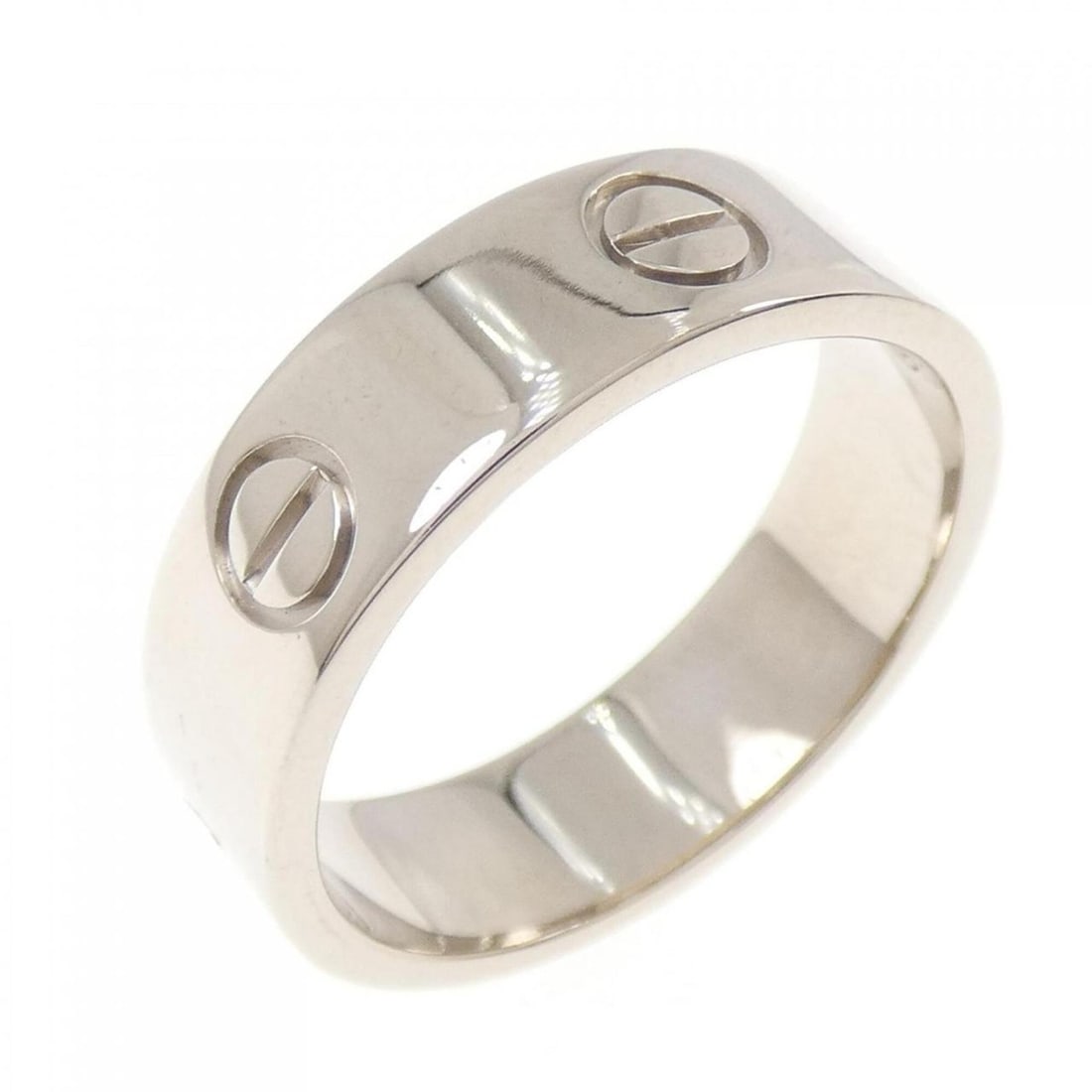 Cartier Love Ring: --- Catalog ---Category: SizeUS Size: 8.5Brand Size: 57Category: DesignType: Band ringGender: Men,WomenMaterial: White gold (18K)Category: GeneralBrand: Cartier--- Item List ---Section: ConditionRanki