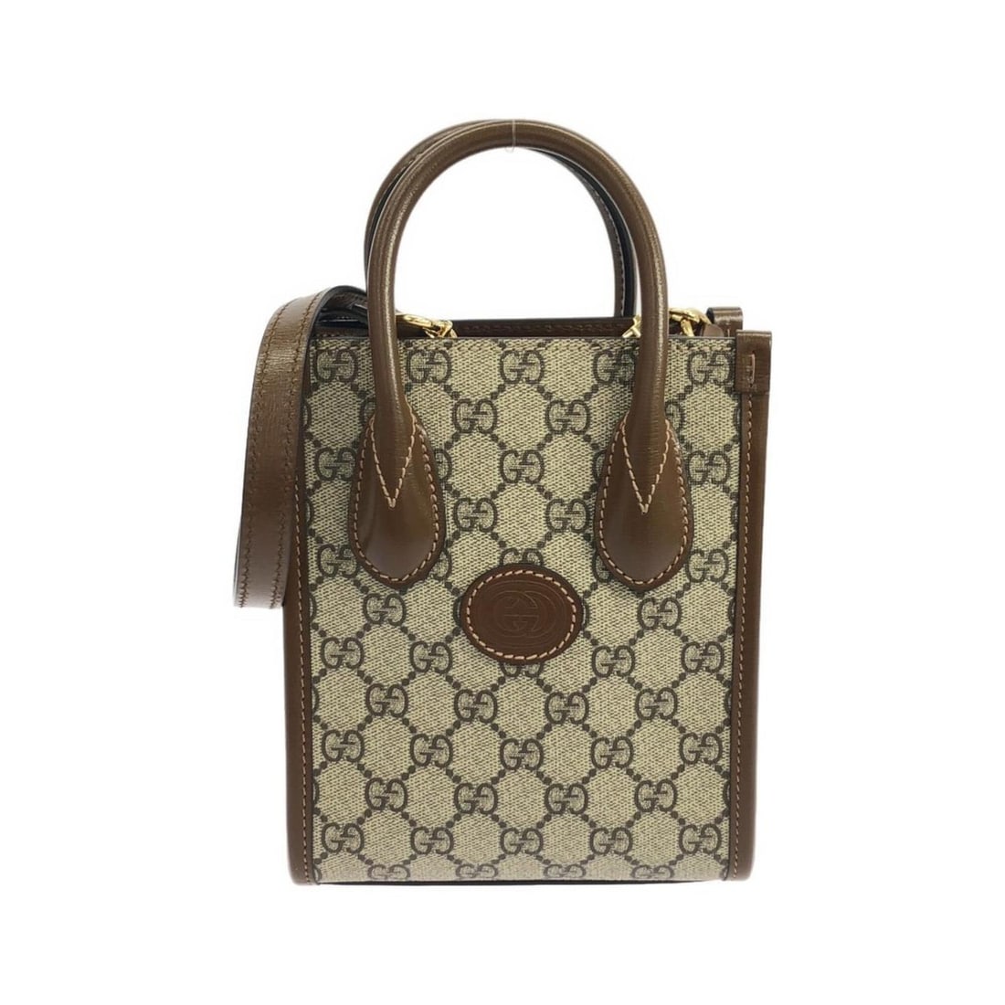 Gucci 671623 92TCG Handbag: --- Catalog ---Category: SizeSize (HxWxD): 19.5cm x 15.5cm x 5cm / 7.67'' x 6.1'' x 1.96''Category: DesignType: HandbagColor: Beige, BrownGender: Men,WomenMaterial: GG Supreme Hardware Color: