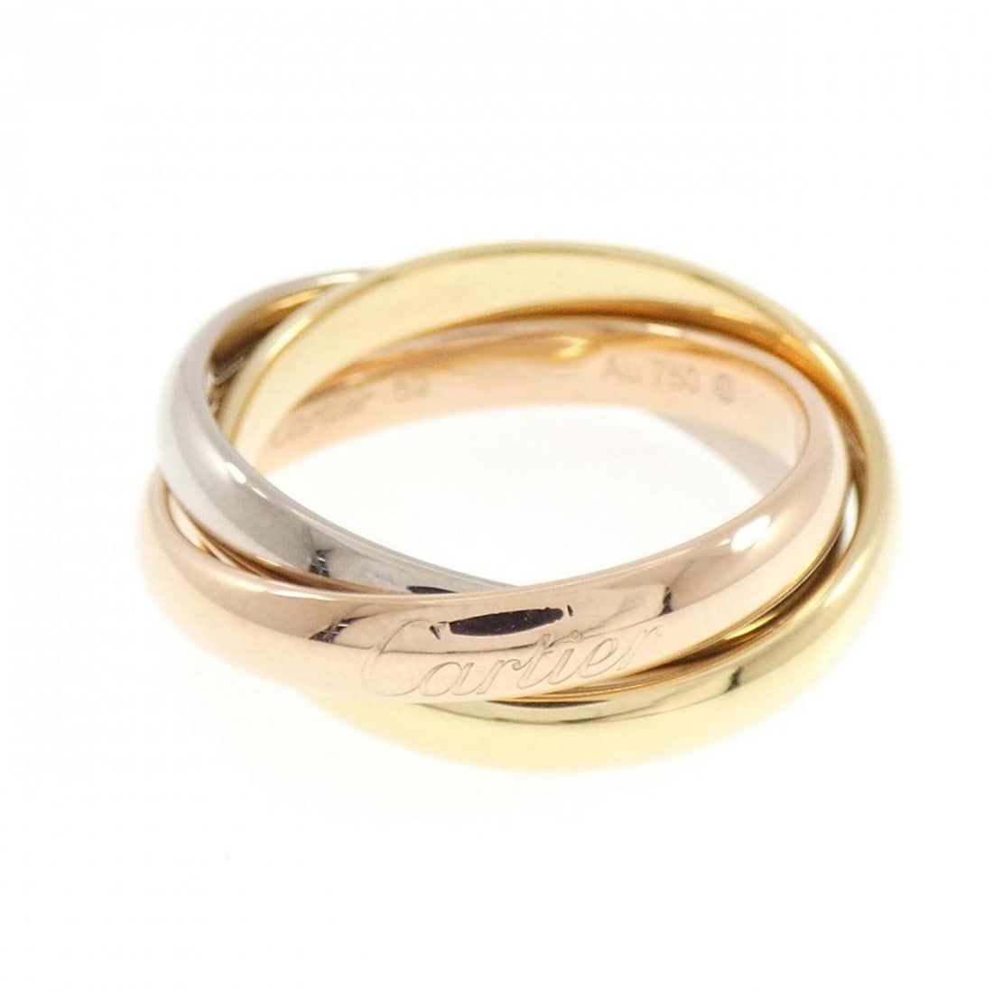 Cartier Trinity Ring: --- Catalog ---Category: SizeUS Size: 6.5Brand Size: 52Category: DesignType: Band ringGender: WomenMaterial: Pink gold (18K), White gold (18K), Yellow gold (18K)Category: GeneralMPN: B4234200Brand: Ca