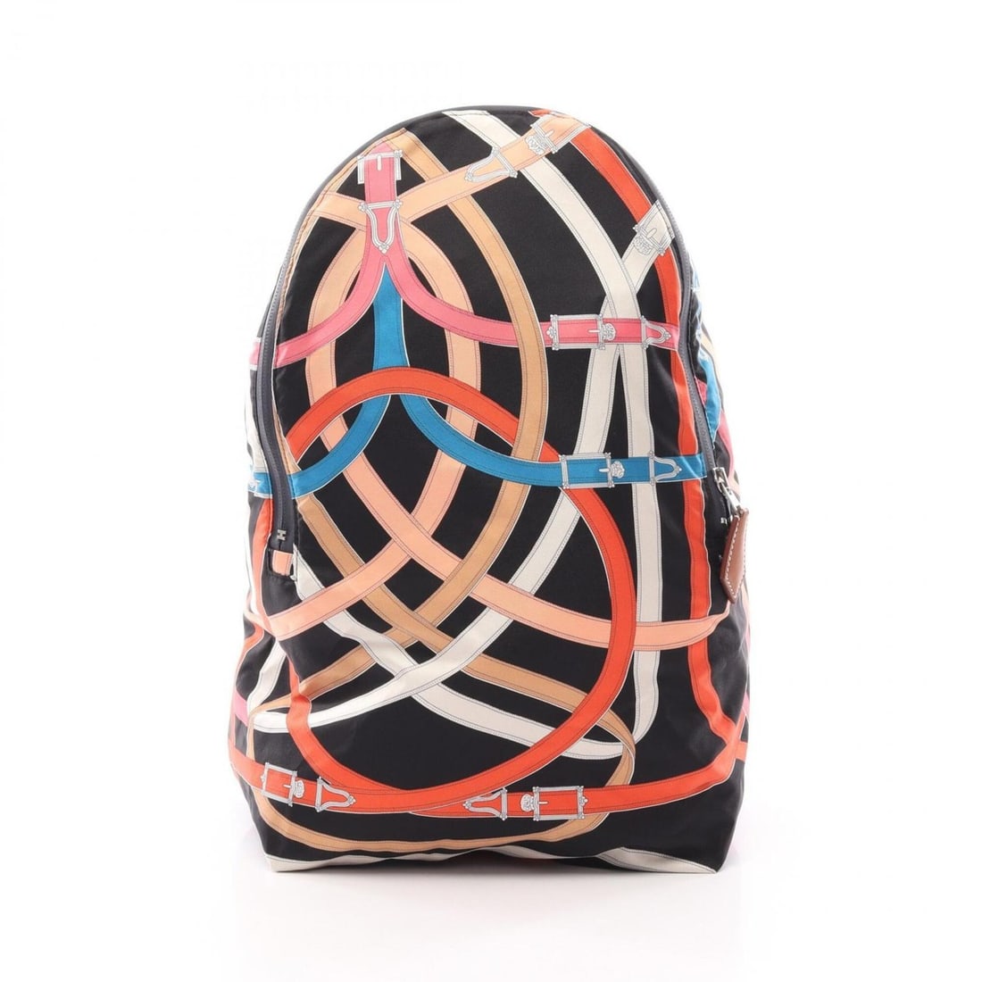 Hermes HERMES AirSilk Cavalcadour Backpack Rucksack Handbag Silk Leather Veau Barenia Women's Black: --- Catalog ---Category: SizeSize (HxWxD): 37cm x 27.5cm x 12cm / 14.56'' x 10.82'' x 4.72''Category: DesignType: BackpackColor: Black, Multi-colorGender: Women,MenMaterial: Silk , Barenia leather Cat