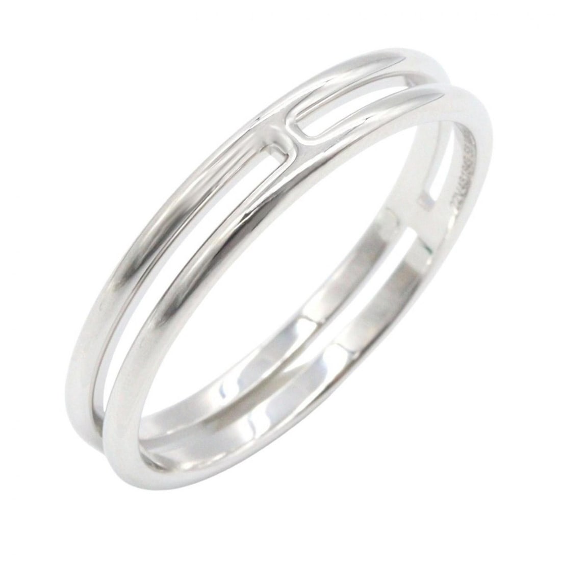 Hermes Ariane Ring, 18K White Gold (18KWG), Men's/Women's, Silver Tone: --- Catalog ---Category: SizeJP Size: 17US Size: 8.5Category: DesignType: Band ringColor: SilverGender: Men,WomenMaterial: White gold (18K)Category: GeneralBrand: Hermes--- Item List ---Section: Condi
