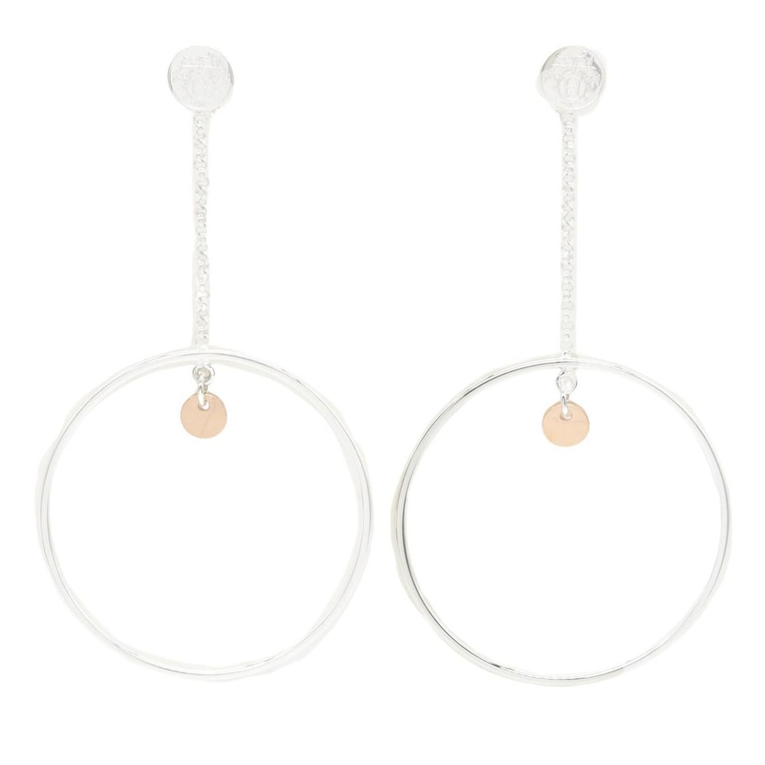 Hermes Escribs Hoop Earrings, Sterling Silver 925, 18K Pink Gold (PG), Women's, Tone, Tone: --- Catalog ---Category: SizeSize (HxWxD): 80.00mm x 40.00mm / 3.15'' x 1.57''Category: DesignType: Stud earringsColor: Gold, Pink goldGender: WomenMaterial: Pink gold (18K), Silver 925Category: Gener