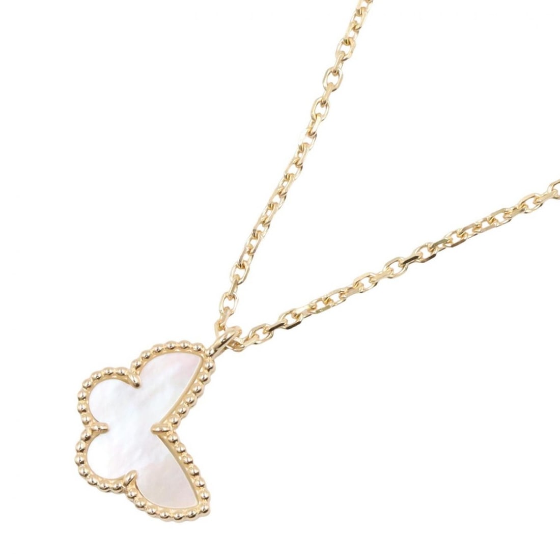 Van Cleef & Arpels Sweet Papillon Mother-of-Pearl Necklace, 18K (Yellow Gold), Mother-of-Pearl,: --- Catalog ---Category: SizePendant Size: 10mm x 8mm / 0.39'' x 0.31''Neck Circumference: 38 cm - 40 cm / 14.96'' - 15.74''Category: DesignColor: Gold, WhiteGender: WomenMaterial: Yellow gold (18K)Ne