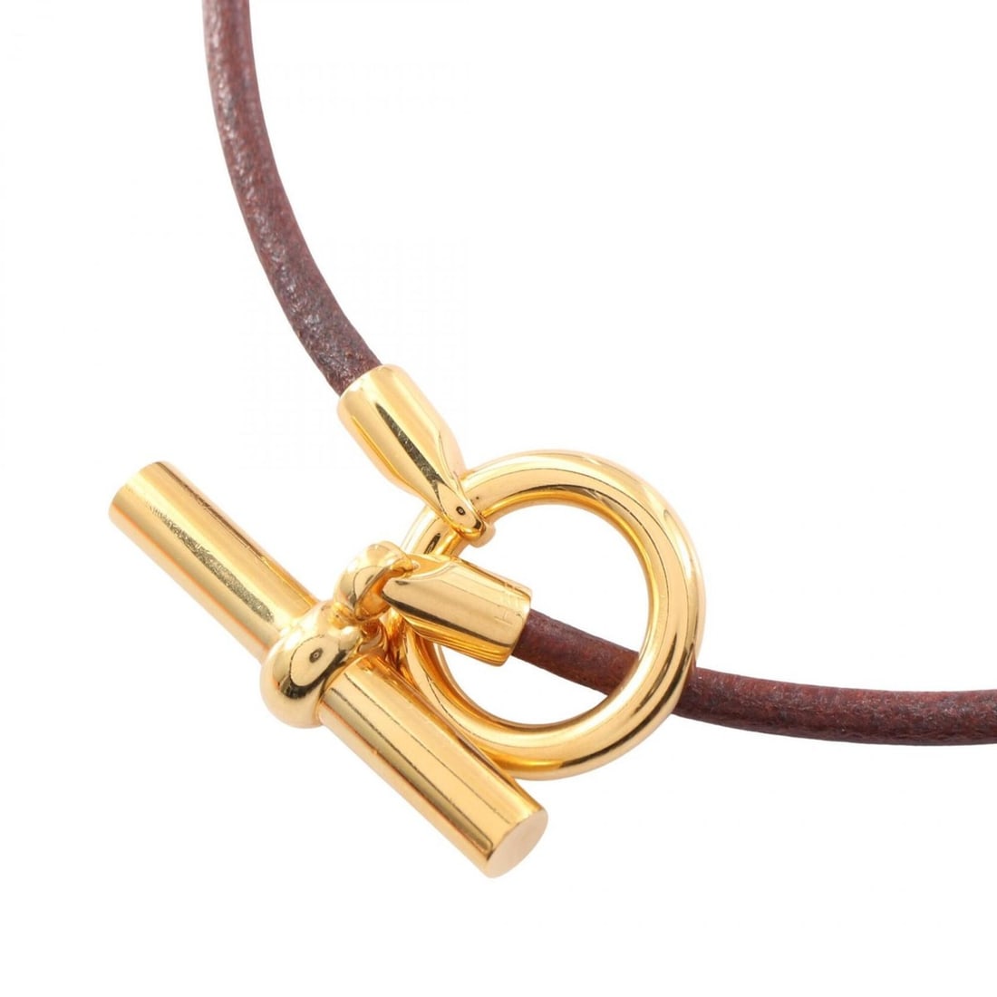 Hermes Glenan Choker, Leather Accessory, Gold Plated (GP), Women's, Brown/Gold Tone: --- Catalog ---Category: SizeNeck Circumference: 45 cm / 17.71''Category: DesignColor: Brown, GoldGender: WomenMaterial: Gold plating, LeatherNecklace Type: ChokerCategory: GeneralBrand: Hermes--- Ite