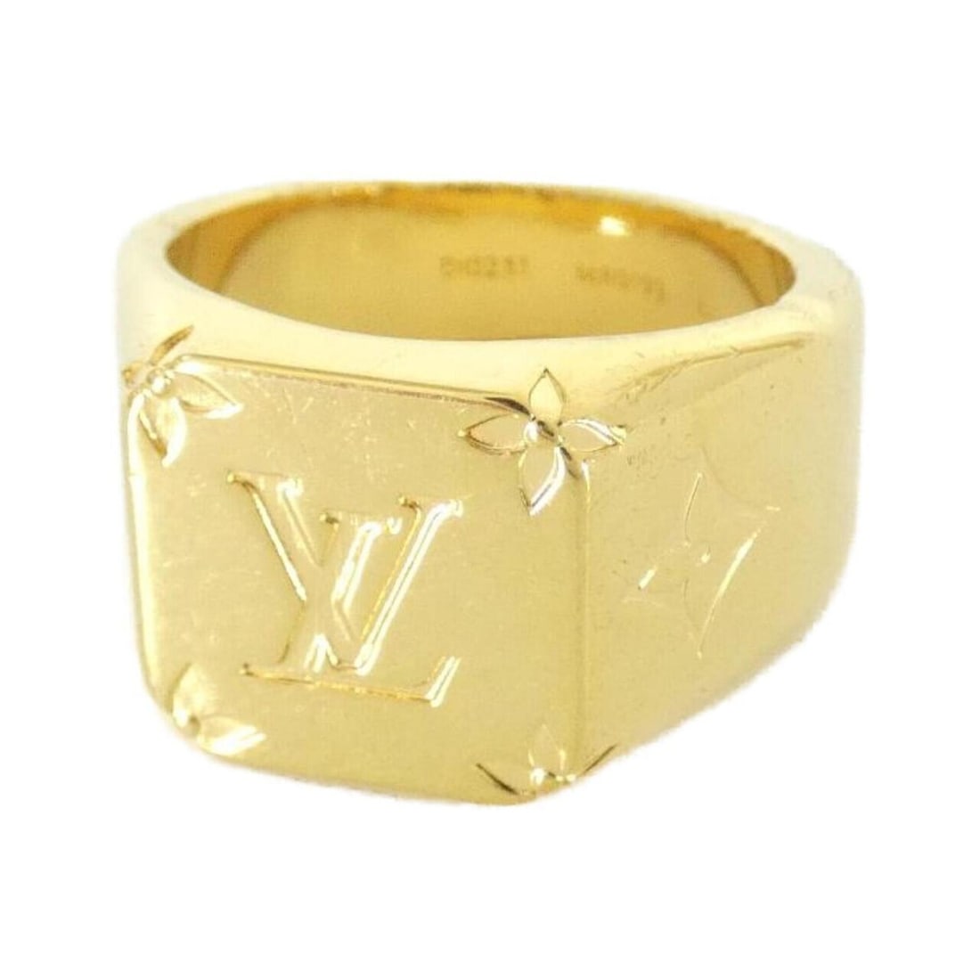 Louis Vuitton Signet Ring Monogram L M80191: --- Catalog ---Category: SizeJP Size: 22US Size: 10.5Category: DesignType: Band ringColor: GoldGender: Women,MenCategory: GeneralBrand: Louis Vuitton--- Item List ---Section: ConditionRanking: Rank B 
