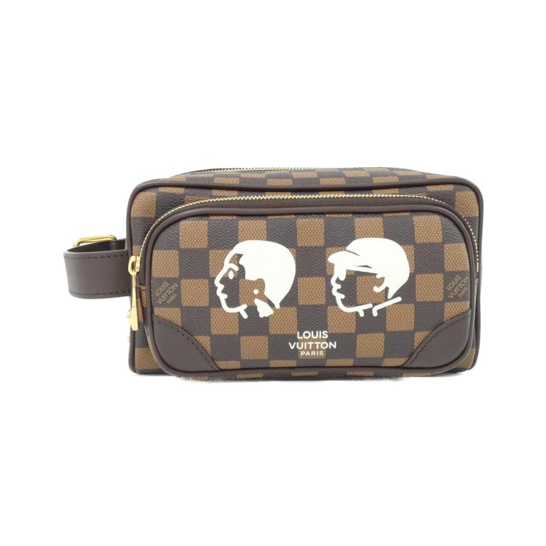 Louis Vuitton Damier Friendship Dopp Kit N40800 Handbag Pouch: --- Catalog ---Category: SizeSize (HxWxD): 13cm x 23cm x 13cm / 5.11'' x 9.05'' x 5.11''Category: DesignType: PouchColor: EbeneGender: Women,MenMaterial: Coated canvas Category: GeneralBrand: Louis Vu