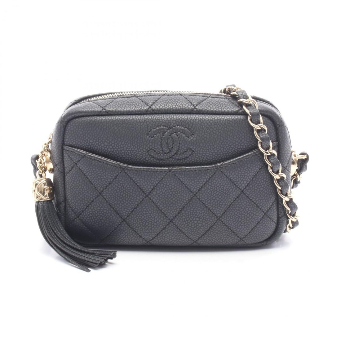 Chanel Matelassé Fringe Mini Camera Bag, Shoulder Handbag, Caviar Skin (Grained Calfskin), Women's,: --- Catalog ---Category: SizeSize (HxWxD): 10cm x 16cm x 5cm / 3.93'' x 6.29'' x 1.96''Category: DesignType: Handbag, Shoulder bagColor: BlackGender: WomenMaterial: Grained Calfskin Category: GeneralM