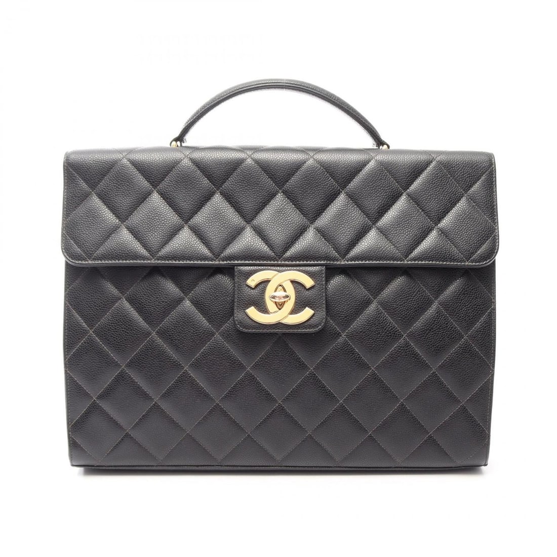 Chanel Matelassé Briefcase Handbag, Caviar Leather (Grained Calfskin), Women's, Black, A02794 (1 of 16)