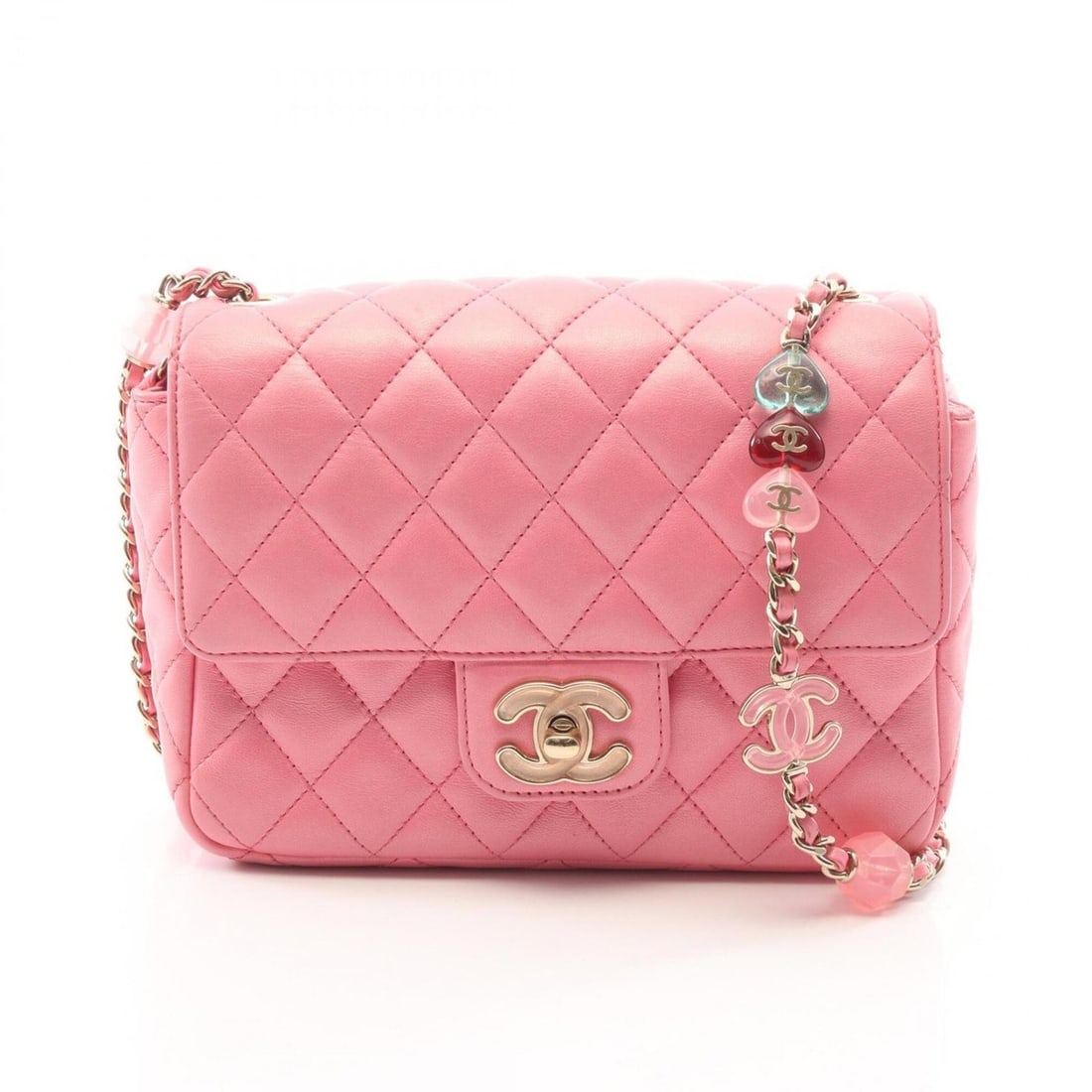 Chanel Matelassé Mini Flap Bag, Shoulder Handbag, Lambskin Leather, Women's, Pink: --- Catalog ---Category: SizeSize (HxWxD): 14cm x 19cm x 6.5cm / 5.51'' x 7.48'' x 2.55''Category: DesignType: Handbag, Shoulder bagColor: PinkGender: WomenMaterial: Leather Leather/Fur Type: Lambskin