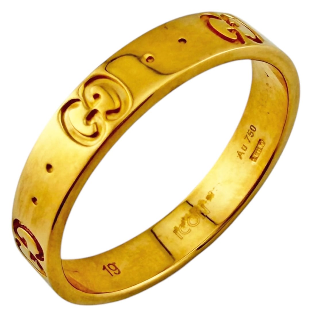Gucci Icon Ring, 18K Yellow Gold, Men's and Women's: --- Catalog ---Category: SizeJP Size: 18US Size: 9Category: DesignType: Band ringColor: Yellow goldGender: Men,WomenMaterial: Yellow gold (18K)Category: GeneralBrand: Gucci--- Item List ---Section: Co