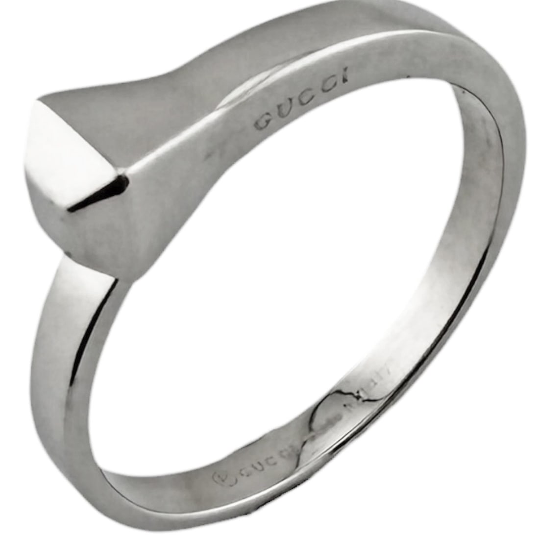 Gucci ring, 1, 18K white gold, women's GUCCI: --- Catalog ---Category: SizeJP Size: 14.5US Size: 7Category: DesignType: Band ringColor: White goldGender: Men,WomenMaterial: White gold (18K)Category: GeneralBrand: Gucci--- Item List ---Section: Co