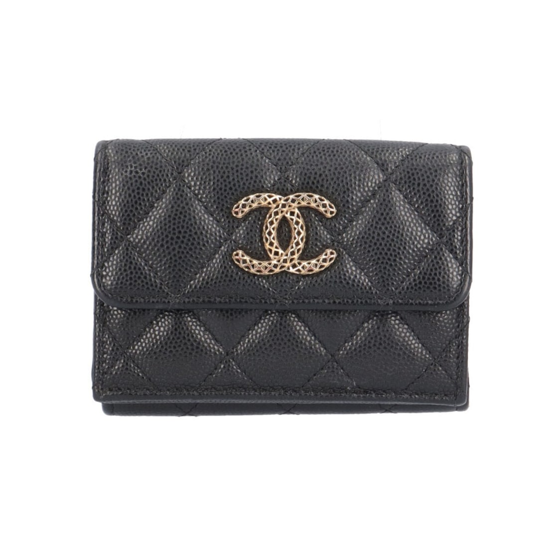 Chanel Mesh Coco Mark Tri-fold Wallet, Caviar Skin AP3182, Women's CHANEL (1 of 14)