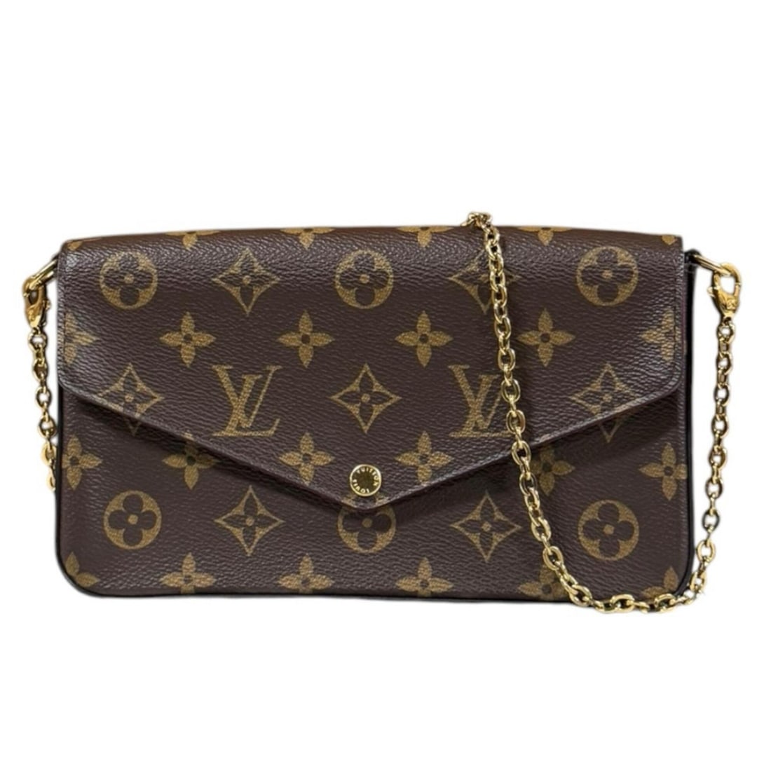 Louis Vuitton Pochette Felicie Monogram Shoulder Bag, Canvas M61276 Brown, Women's, LOUIS VUITTON,: --- Catalog ---Category: SizeSize (HxWxD): 12cm x 21cm x 3.5cm / 4.72'' x 8.26'' x 1.37''Category: DesignType: Pochette, Pouch, Shoulder bagColor: Brown, FuchsiaGender: WomenMaterial: Monogram , Canva